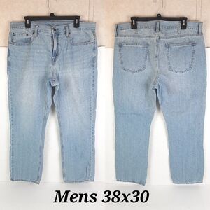 🛍Old Navy Mens Size 38x30 Light Blue Denim Blue Jeans Straight c11